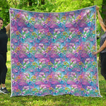 Colorful Tropical Flamingo Print Quilt
