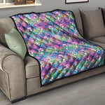 Colorful Tropical Flamingo Print Quilt