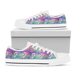 Colorful Tropical Flamingo Print White Low Top Shoes