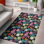 Colorful Tropical Jungle Hawaiian Print Area Rug