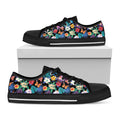 Colorful Tropical Jungle Hawaiian Print Black Low Top Sneakers