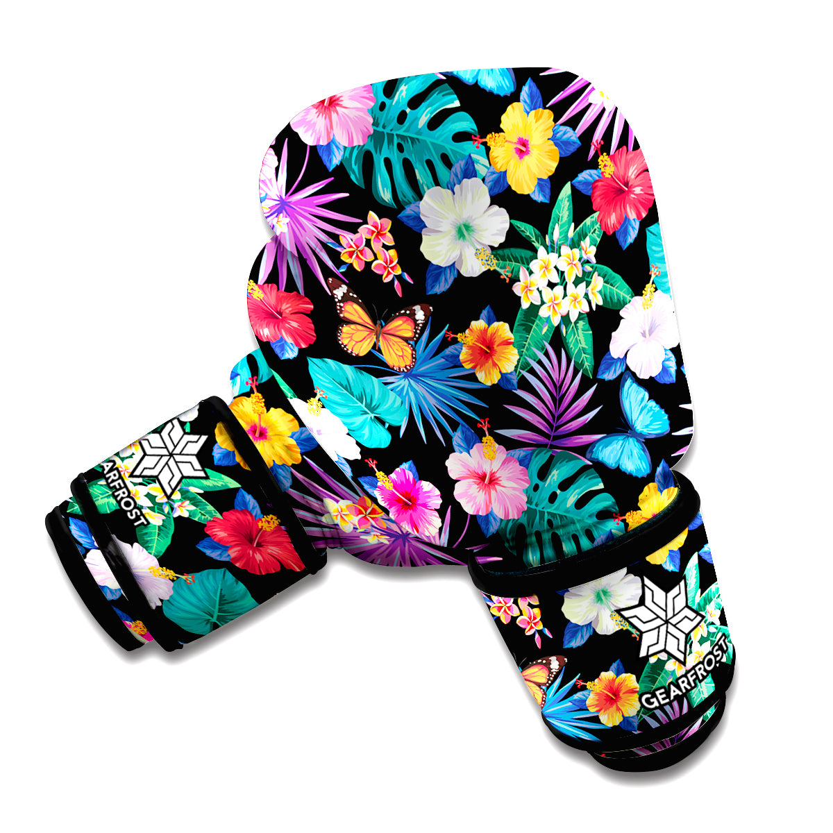 Colorful Tropical Jungle Hawaiian Print Boxing Gloves