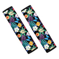 Colorful Tropical Jungle Hawaiian Print Car Seat Belt Covers