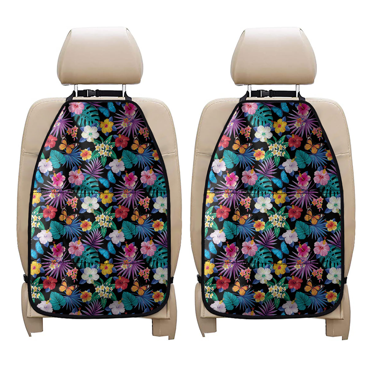 Colorful Tropical Jungle Hawaiian Print Car Seat Organizers