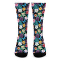 Colorful Tropical Jungle Hawaiian Print Crew Socks