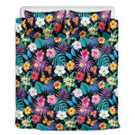 Colorful Tropical Jungle Hawaiian Print Duvet Cover Bedding Set
