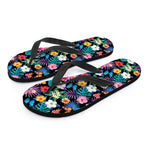Colorful Tropical Jungle Hawaiian Print Flip Flops