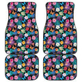 Colorful Tropical Jungle Hawaiian Print Front and Back Car Floor Mats