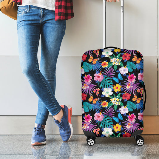 Colorful Tropical Jungle Hawaiian Print Luggage Cover