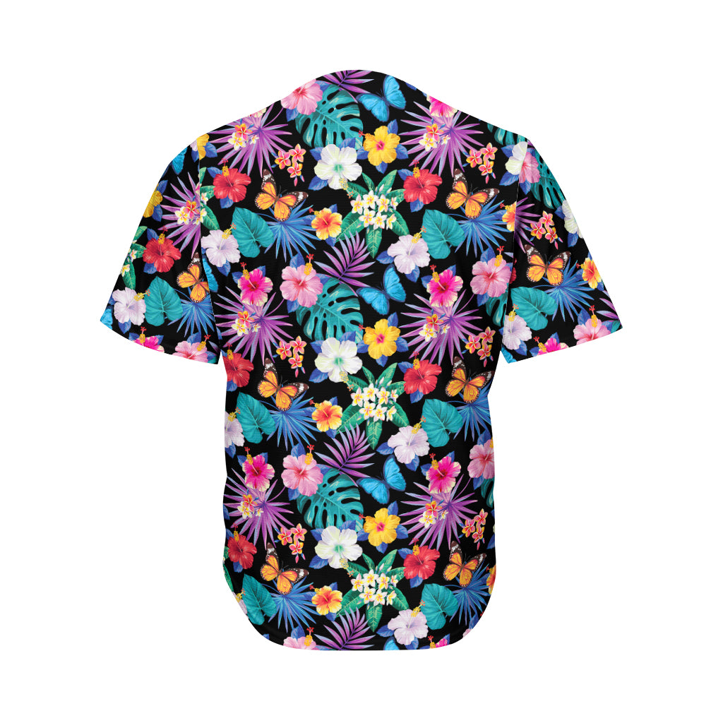 Colorful Tropical Jungle Hawaiian Print Men's Baseball Jersey