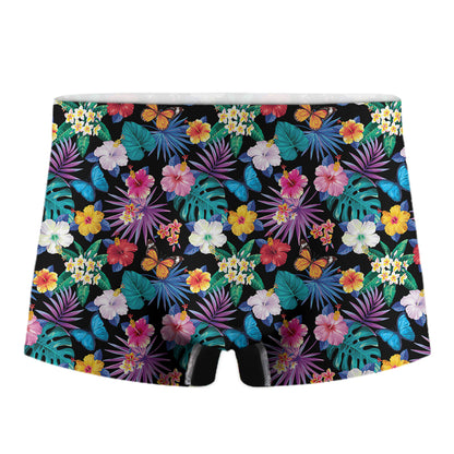 Colorful Tropical Jungle Hawaiian Print Men's Boxer Briefs