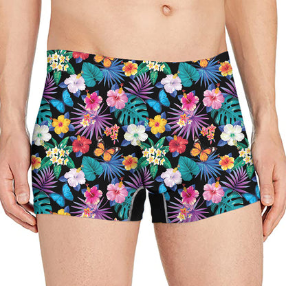 Colorful Tropical Jungle Hawaiian Print Men's Boxer Briefs
