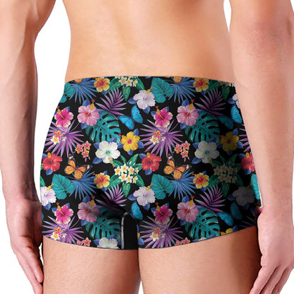 Colorful Tropical Jungle Hawaiian Print Men's Boxer Briefs