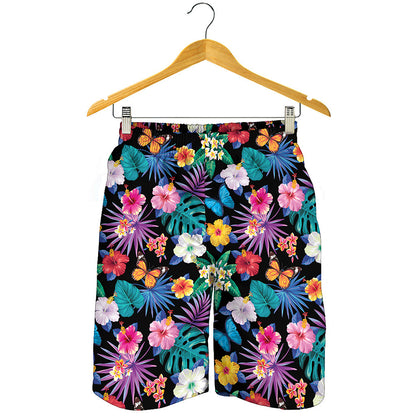Colorful Tropical Jungle Hawaiian Print Men's Shorts