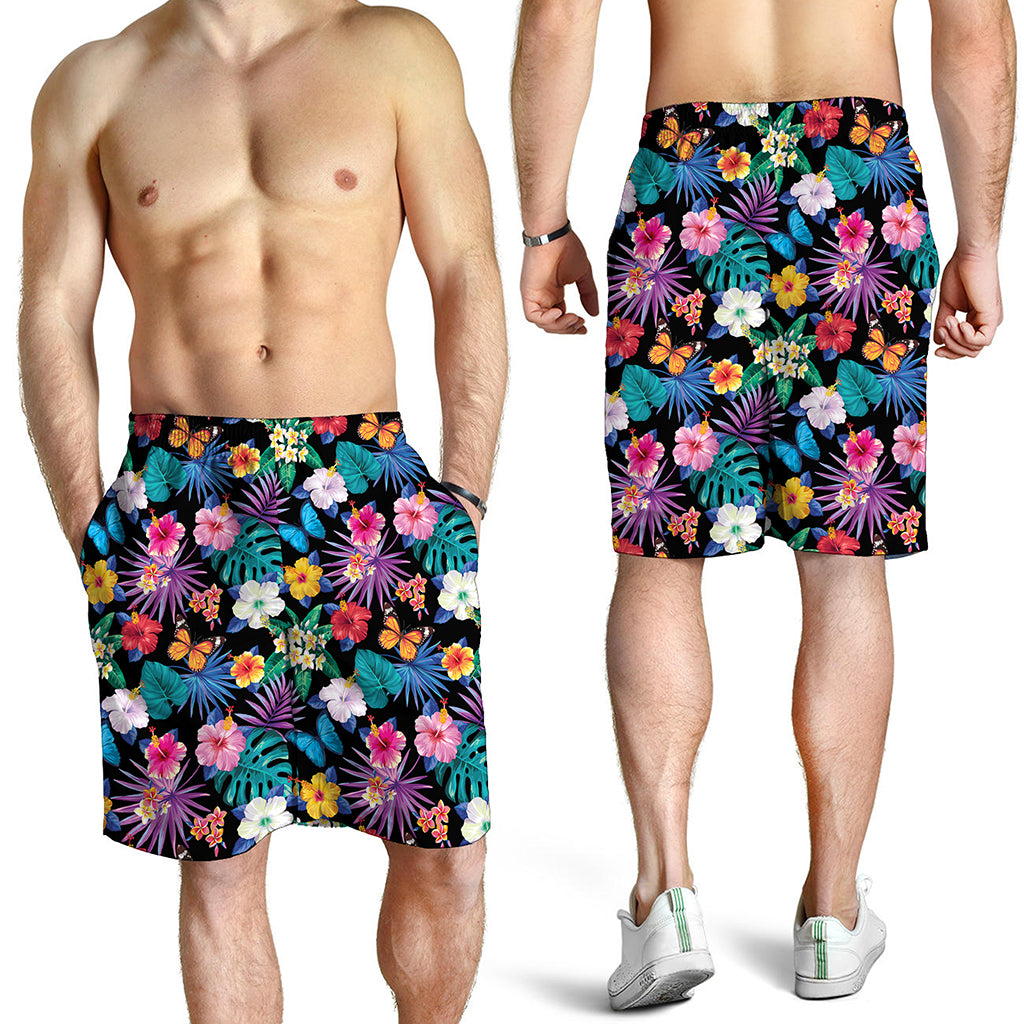 Colorful Tropical Jungle Hawaiian Print Men's Shorts
