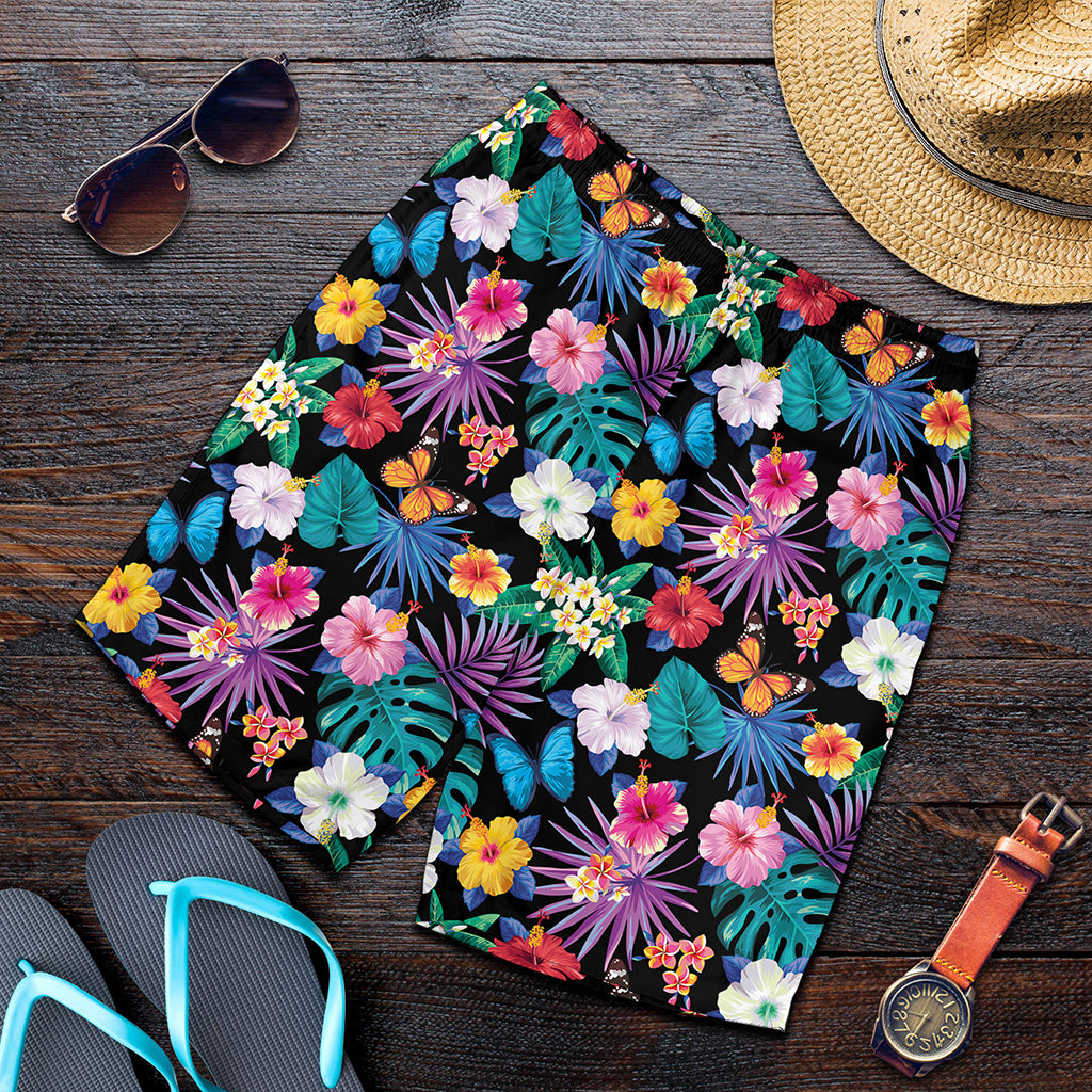Colorful Tropical Jungle Hawaiian Print Men's Shorts