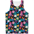 Colorful Tropical Jungle Hawaiian Print Men's Tank Top