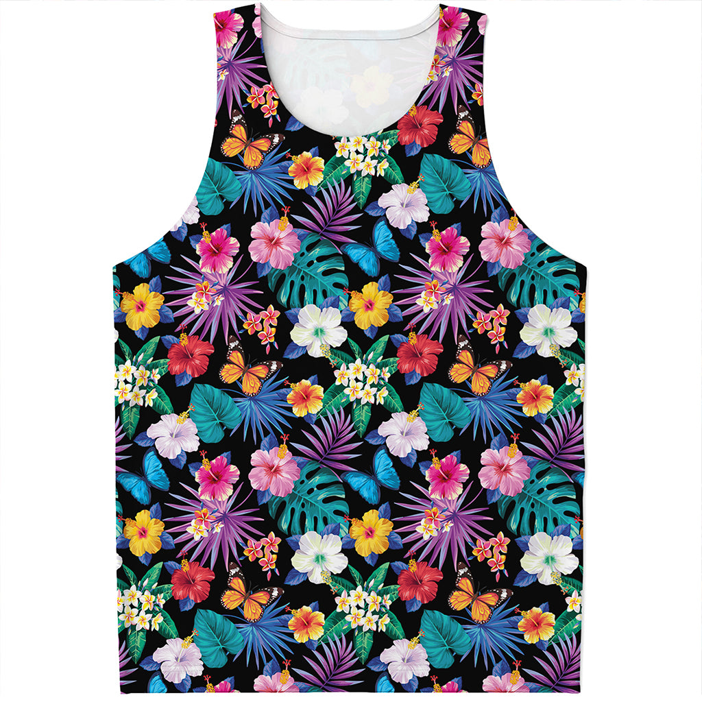 Colorful Tropical Jungle Hawaiian Print Men's Tank Top