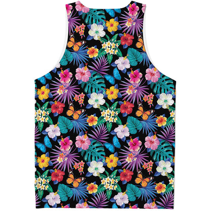 Colorful Tropical Jungle Hawaiian Print Men's Tank Top