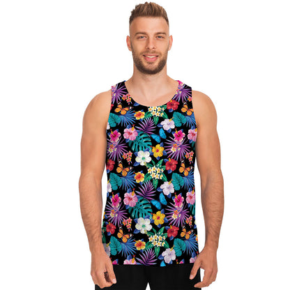 Colorful Tropical Jungle Hawaiian Print Men's Tank Top