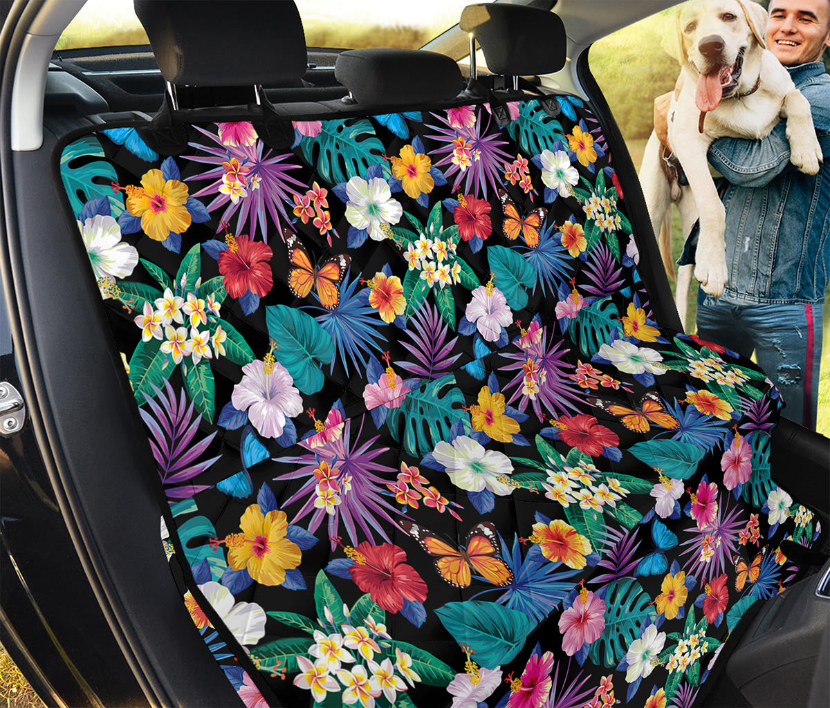 Colorful Tropical Jungle Hawaiian Print Pet Car Back Seat Cover