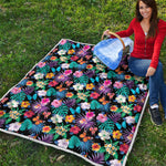 Colorful Tropical Jungle Hawaiian Print Quilt