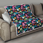 Colorful Tropical Jungle Hawaiian Print Quilt