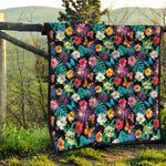 Colorful Tropical Jungle Hawaiian Print Quilt