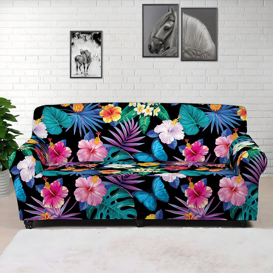 Colorful Tropical Jungle Hawaiian Print Sofa Cover