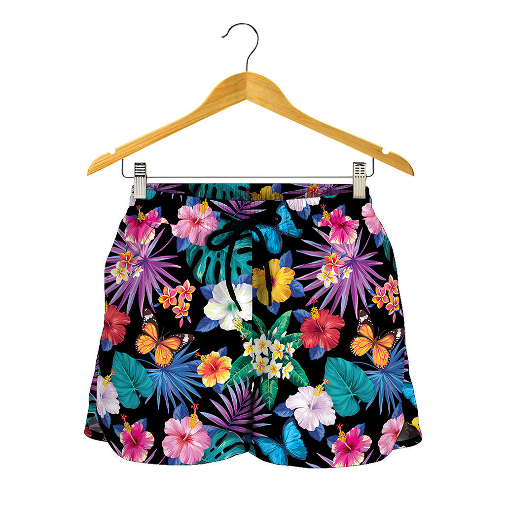 Colorful Tropical Jungle Hawaiian Print Women's Shorts