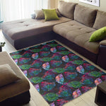 Colorful Tropical Leaves Pattern Print Area Rug GearFrost