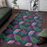 Colorful Tropical Leaves Pattern Print Area Rug GearFrost