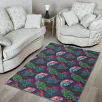 Colorful Tropical Leaves Pattern Print Area Rug GearFrost