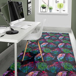 Colorful Tropical Leaves Pattern Print Area Rug GearFrost