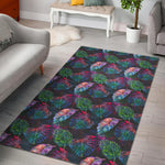 Colorful Tropical Leaves Pattern Print Area Rug GearFrost