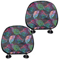 Colorful Tropical Leaves Pattern Print Car Headrest Covers