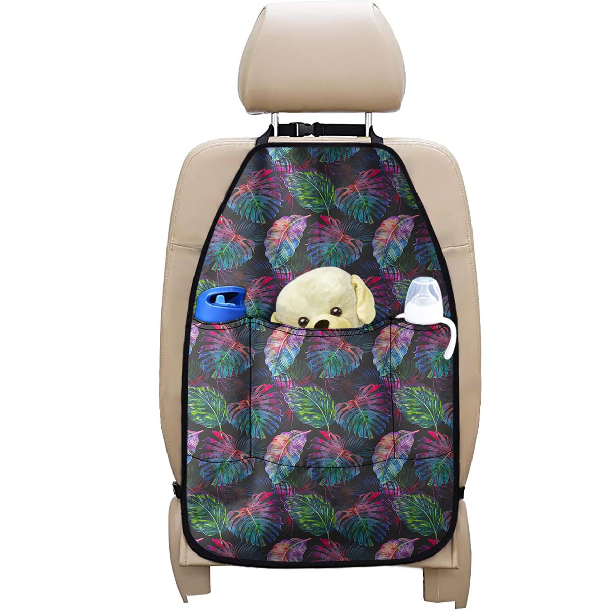 Colorful Tropical Leaves Pattern Print Car Seat Organizers