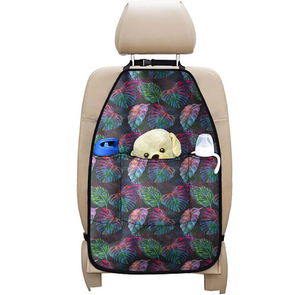 Colorful Tropical Leaves Pattern Print Car Seat Organizers