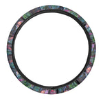 Colorful Tropical Leaves Pattern Print Car Steering Wheel Cover