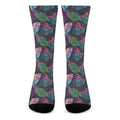 Colorful Tropical Leaves Pattern Print Crew Socks
