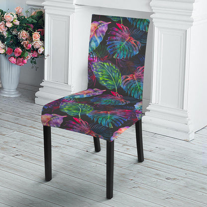 Colorful Tropical Leaves Pattern Print Dining Chair Slipcover