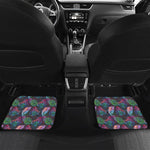 Colorful Tropical Leaves Pattern Print Front and Back Car Floor Mats