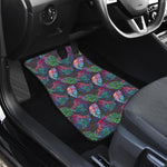 Colorful Tropical Leaves Pattern Print Front and Back Car Floor Mats