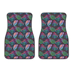 Colorful Tropical Leaves Pattern Print Front Car Floor Mats