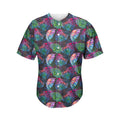 Colorful Tropical Leaves Pattern Print Men's Baseball Jersey