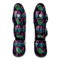 Colorful Tropical Leaves Pattern Print Muay Thai Shin Guards