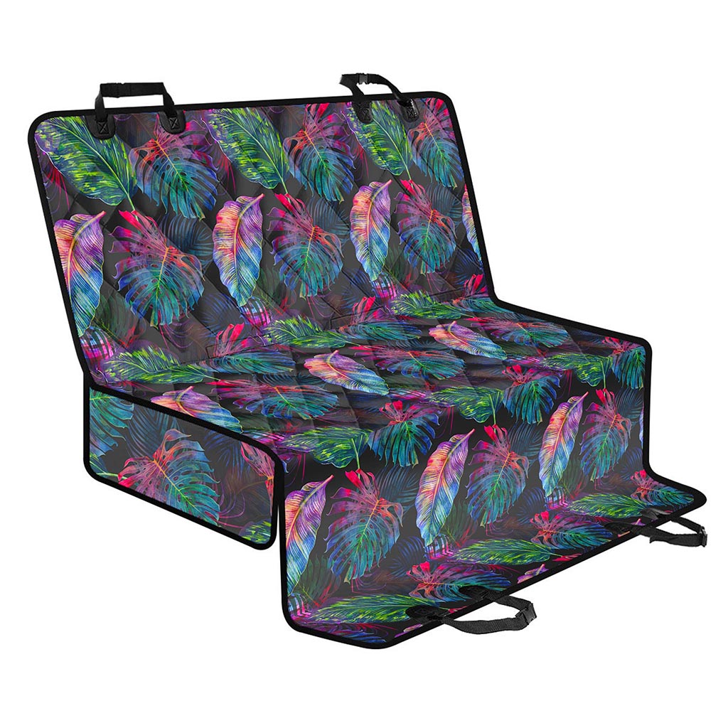 Colorful Tropical Leaves Pattern Print Pet Car Back Seat Cover