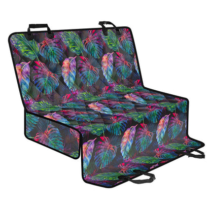 Colorful Tropical Leaves Pattern Print Pet Car Back Seat Cover
