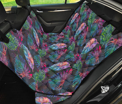 Colorful Tropical Leaves Pattern Print Pet Car Back Seat Cover