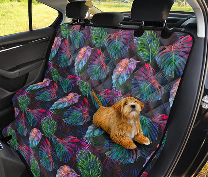 Colorful Tropical Leaves Pattern Print Pet Car Back Seat Cover